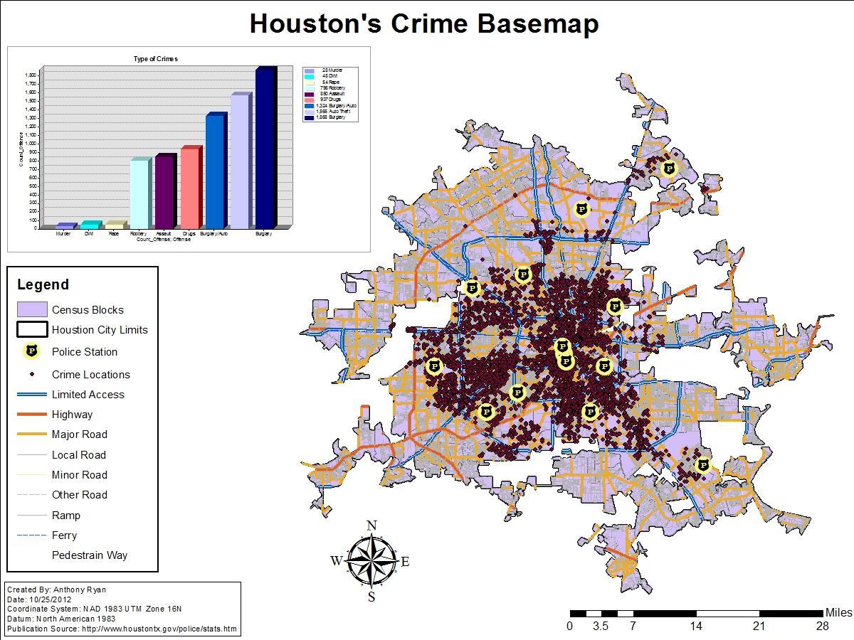 Хьюстон гэмт хэргийн түвшин зураг