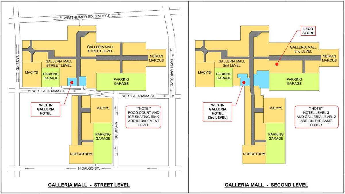 Хьюстон Galleria цогцолбор газрын зураг