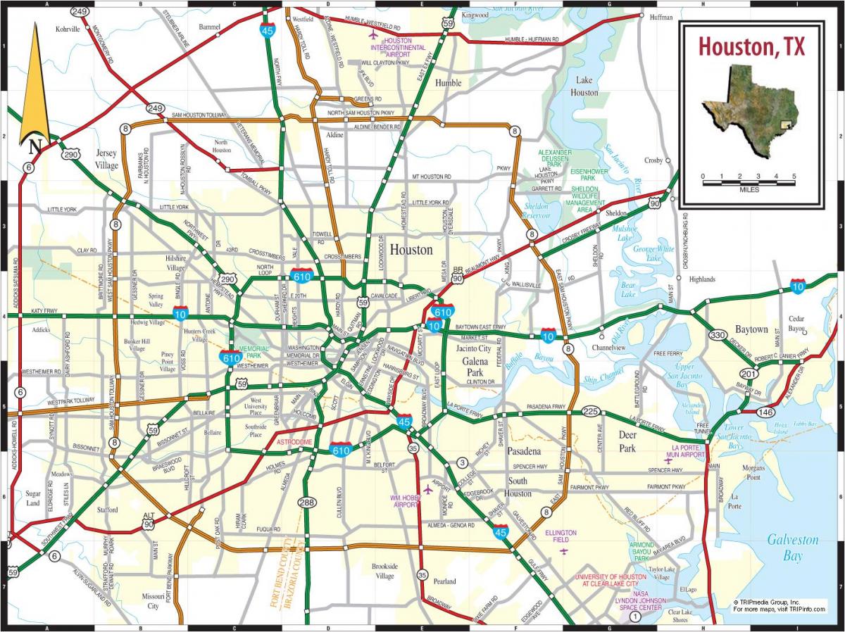 хотын Хьюстон газрын зураг