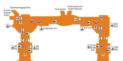 Хьюстон нисэх онгоцны буудлын терминал и газрын зураг